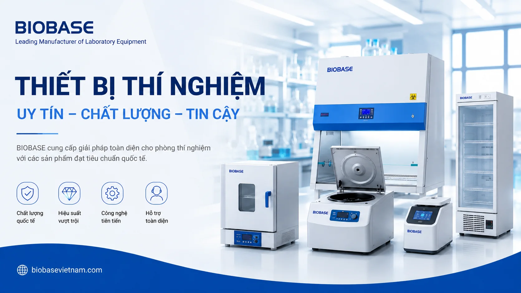 Băng-rôn thiết bị thí nghiệm BIOBASE tại Việt Nam
